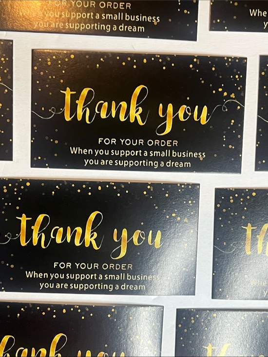 None Other - (25) Black & Gold Thank You Cards